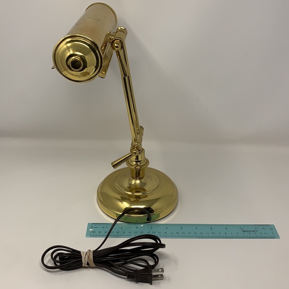 13” gold color bankers vintage desk lamp WORKS! 🚩OVER 5 POUNDS!🚩 - Picture 4 of 16